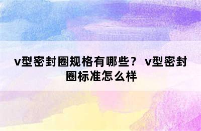 v型密封圈规格有哪些？ v型密封圈标准怎么样